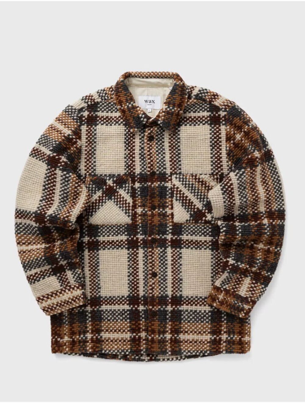 Wax London WHITING OVERSHIRT WOOL BLEND BOBBLE- Size Small
